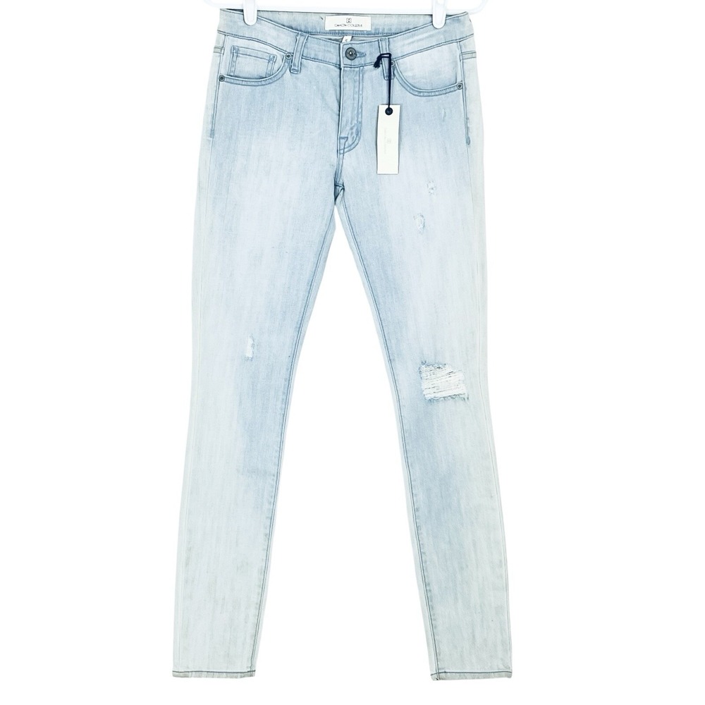 DAKOTA Collective Womens Khloe Blue Skinny Jeans Size 26 Distressed Low-Rise NWD